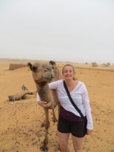 Nic and a friendly camel