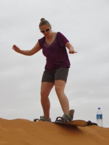 Sand boarding in the Sahara